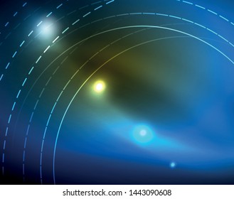 Shiny circles glowing abstract background. Vector illustration