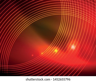 Shiny circles glowing abstract background. Vector illustration