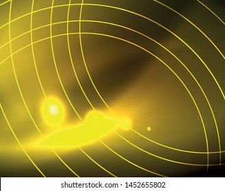 Shiny circles glowing abstract background. Vector illustration