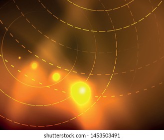 Shiny circles glowing abstract background. Vector illustration