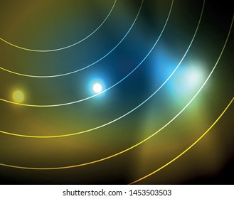 Shiny circles glowing abstract background. Vector illustration