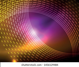 Shiny circles glowing abstract background. Vector illustration
