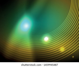 Shiny circles glowing abstract background. Vector illustration