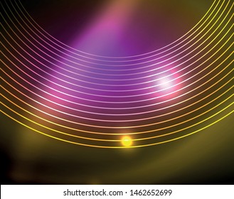 Shiny circles glowing abstract background. Vector illustration