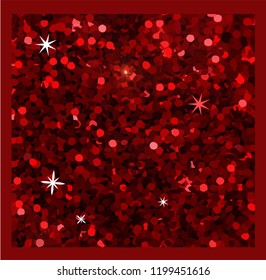 Shiny claret red  glitter background with lily purple frame. Happy christmas. Happy Valentine's Day