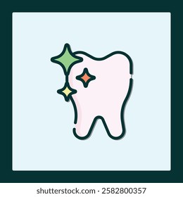 Shiny Clean Tooth Icon: Dental Hygiene Symbol