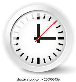 Shiny clock icon with reflection and shadow