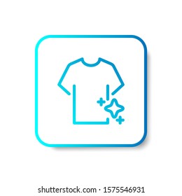 shiny clothes laundry icon in outline with stripes style in gradient blue color, suitable for mobile and web UI, app button,  infographic, etc