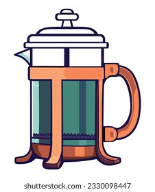Shiny coffee maker over white