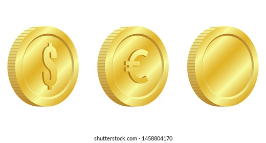 Shiny coin vector design illustration isolated on white background
