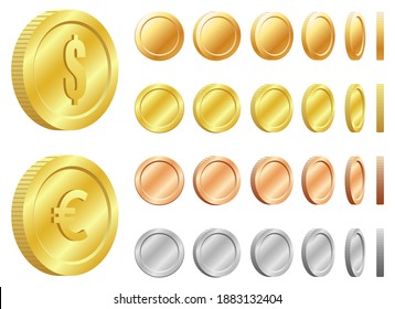 Shiny coin vector design illustration isolated on white background
