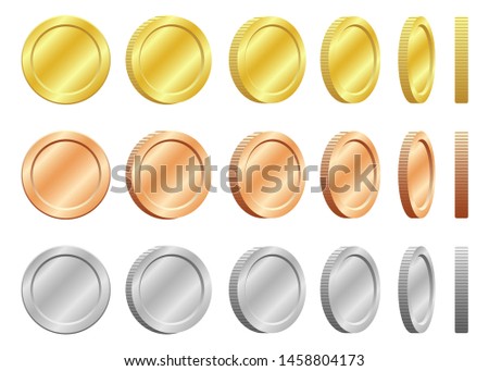 Shiny coin vector design illustration isolated on white background