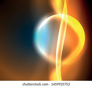 Shiny color bright neon abstract wave template. Abstract bright light. Neon light glowing effect. Space background. Abstract shape. Shining space.