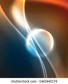 Shiny color bright neon abstract wave template. Abstract bright light. Neon light glowing effect. Space background. Abstract shape. Shining space.