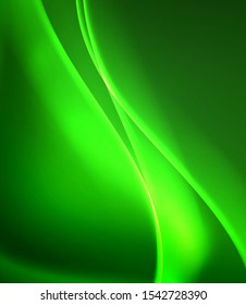 Shiny color bright neon abstract wave template. Abstract bright light. Neon light glowing effect. Space background. Abstract shape. Shining space.