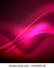 Shiny color bright neon abstract wave template. Abstract bright light. Neon light glowing effect. Space background. Abstract shape. Shining space.