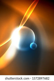 Shiny color bright neon abstract wave template. Abstract bright light. Neon light glowing effect. Space background. Abstract shape. Shining space.