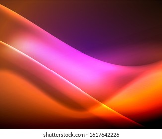 Shiny color bright neon abstract wave template. Abstract bright light. Neon light glowing effect. Space background. Abstract shape. Shining space.