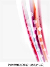 Shiny color lines on white background - vector motion