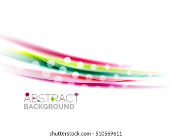 Shiny color lines on white background - vector motion