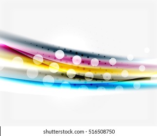 Shiny color lines on white background - vector motion