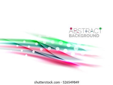 Shiny color lines on white background - vector motion