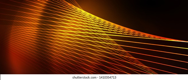 Shiny color neon light with lines, abstract wallpaper, shiny motion, magic space light. Vector techno abstract background