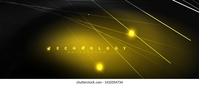 Shiny color neon light with lines, abstract wallpaper, shiny motion, magic space light. Vector techno abstract background