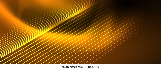 Shiny color neon light with lines, abstract wallpaper, shiny motion, magic space light. Vector techno abstract background