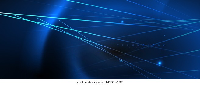 Shiny color neon light with lines, abstract wallpaper, shiny motion, magic space light. Vector techno abstract background