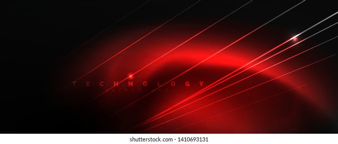 Shiny color neon light with lines, abstract wallpaper, shiny motion, magic space light. Vector techno abstract background