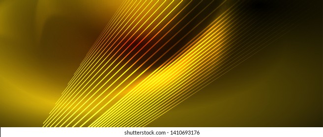 Shiny color neon light with lines, abstract wallpaper, shiny motion, magic space light. Vector techno abstract background