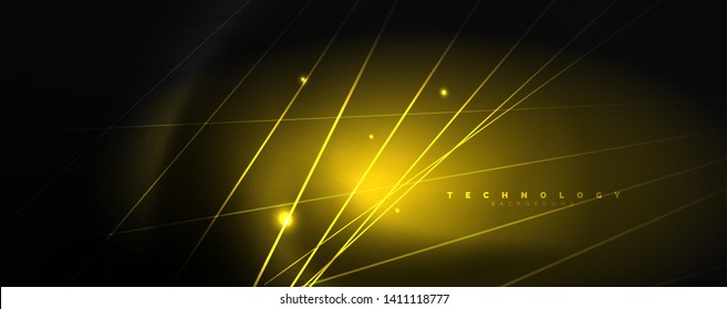 Shiny color neon light with lines, abstract wallpaper, shiny motion, magic space light. Vector techno abstract background