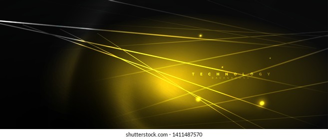 Shiny color neon light with lines, abstract wallpaper, shiny motion, magic space light. Vector techno abstract background