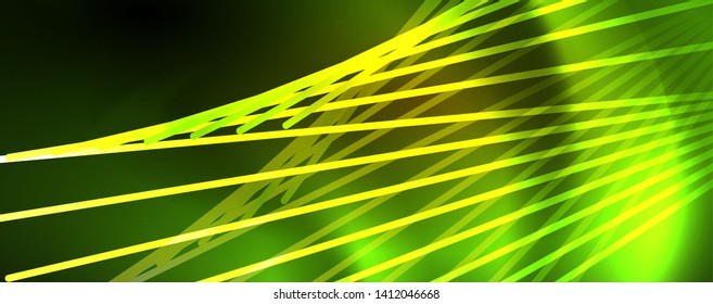 Shiny color neon light with lines, abstract wallpaper, shiny motion, magic space light. Vector techno abstract background