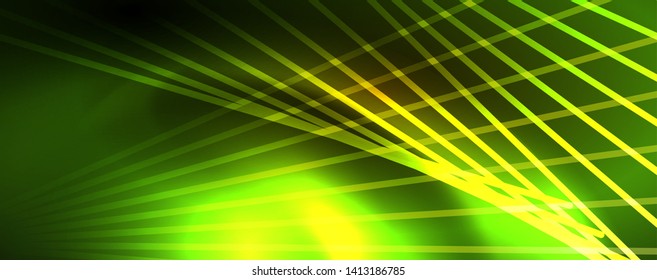 Shiny color neon light with lines, abstract wallpaper, shiny motion, magic space light. Vector techno abstract background