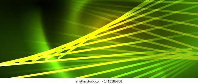 Shiny color neon light with lines, abstract wallpaper, shiny motion, magic space light. Vector techno abstract background