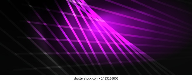 Shiny color neon light with lines, abstract wallpaper, shiny motion, magic space light. Vector techno abstract background