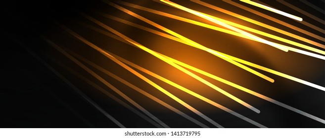 Shiny color neon light with lines, abstract wallpaper, shiny motion, magic space light. Vector techno abstract background - Shutterstock ID 1413719795