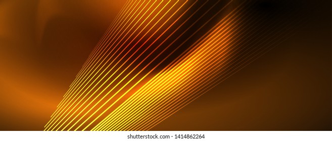 Shiny color neon light with lines, abstract wallpaper, shiny motion, magic space light. Vector techno abstract background