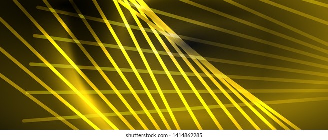 Shiny color neon light with lines, abstract wallpaper, shiny motion, magic space light. Vector techno abstract background