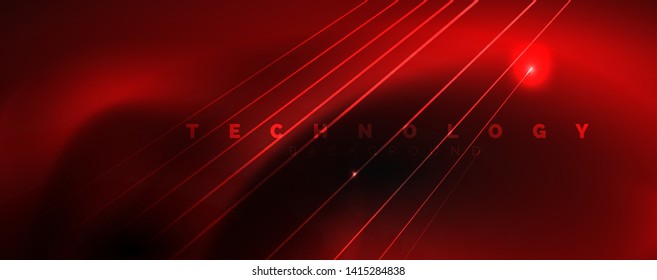 Shiny color neon light with lines, abstract wallpaper, shiny motion, magic space light. Vector techno abstract background