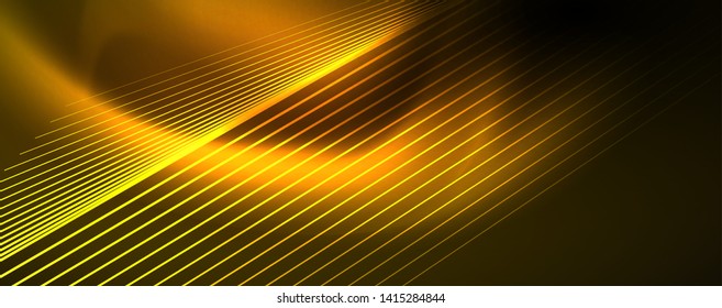 Shiny color neon light with lines, abstract wallpaper, shiny motion, magic space light. Vector techno abstract background