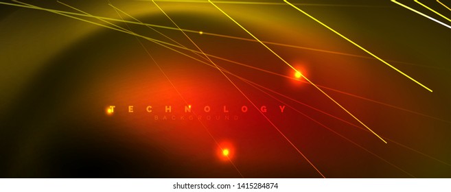 Shiny color neon light with lines, abstract wallpaper, shiny motion, magic space light. Vector techno abstract background