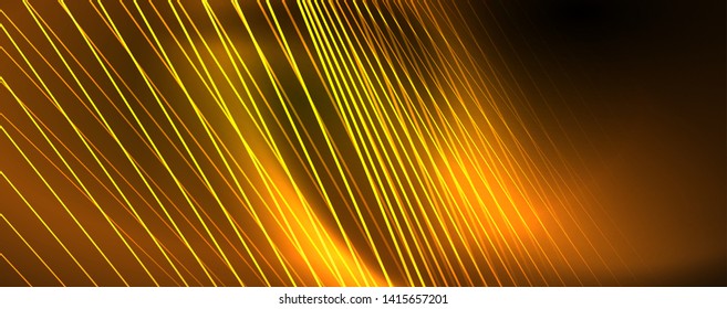 Shiny color neon light with lines, abstract wallpaper, shiny motion, magic space light. Vector techno abstract background