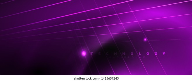 Shiny color neon light with lines, abstract wallpaper, shiny motion, magic space light. Vector techno abstract background