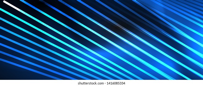 Shiny color neon light with lines, abstract wallpaper, shiny motion, magic space light. Vector techno abstract background
