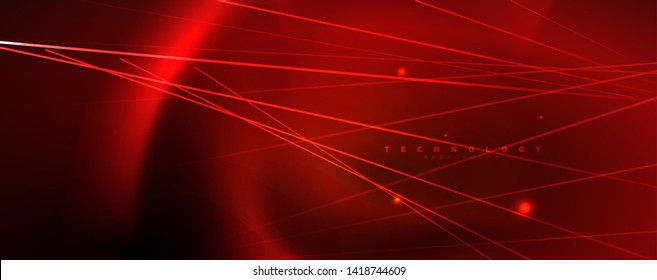 Shiny color neon light with lines, abstract wallpaper, shiny motion, magic space light. Vector techno abstract background