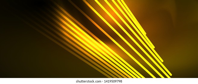 Shiny color neon light with lines, abstract wallpaper, shiny motion, magic space light. Vector techno abstract background