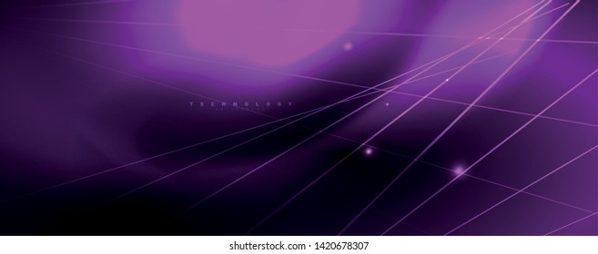 Shiny color neon light with lines, abstract wallpaper, shiny motion, magic space light. Vector techno abstract background